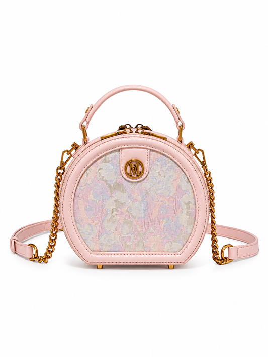 NOLEVIA Embroidered Round Shoulder Bag