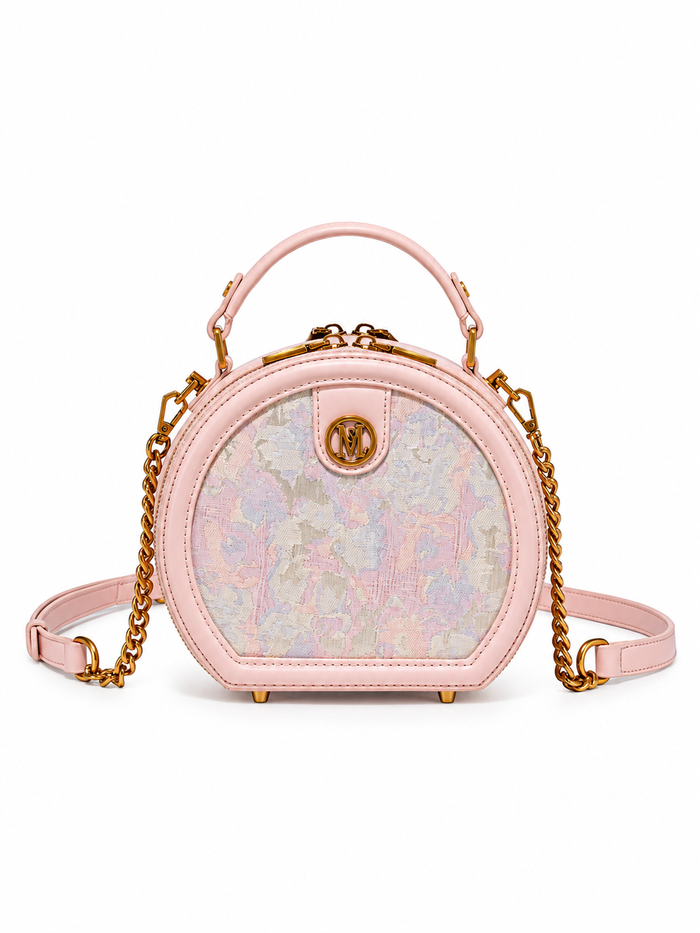 NOLEVIA Embroidered Round Shoulder Bag
