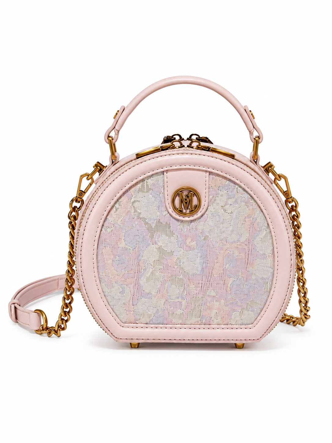 NOLEVIA Embroidered Round Shoulder Bag