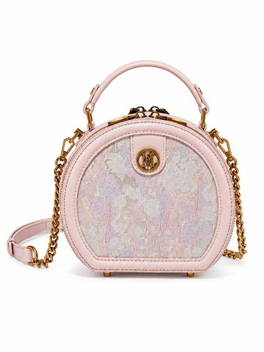 NOLEVIA Embroidered Round Shoulder Bag