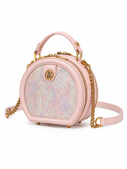NOLEVIA Embroidered Round Shoulder Bag