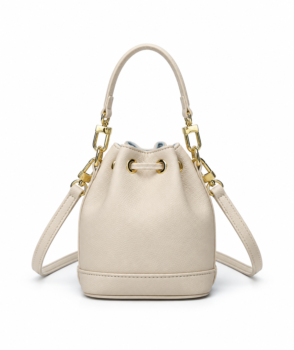NOLEVIA Embossed Logo Bucket Bag