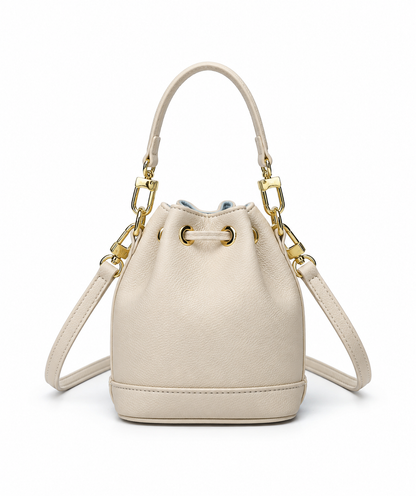 NOLEVIA Embossed Logo Bucket Bag