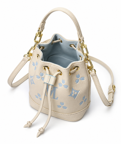 NOLEVIA Embossed Logo Bucket Bag